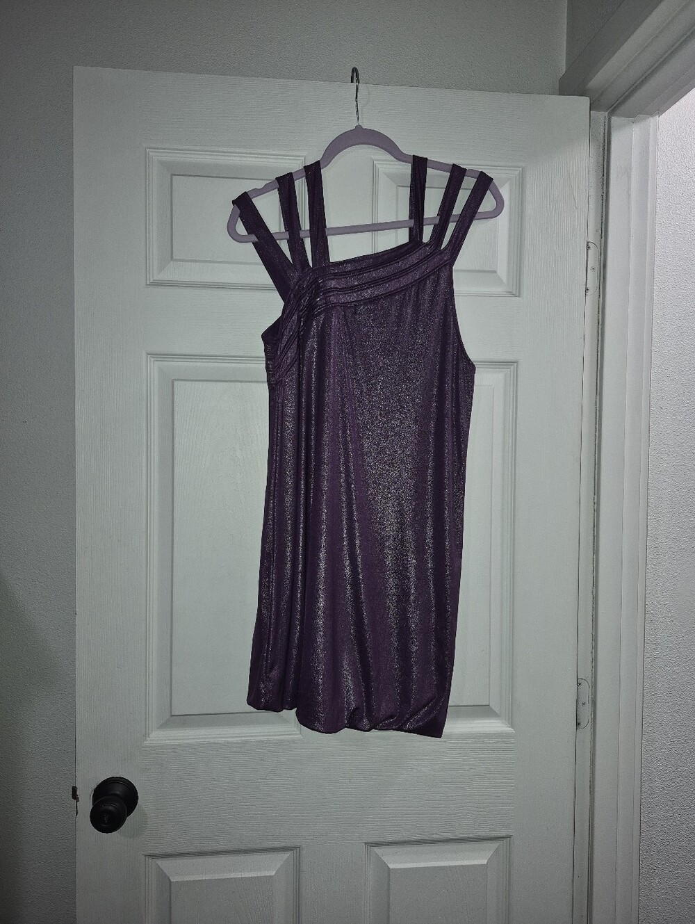 Y2k Dereon Purple Shimmer Multi-Strap Bubble Dress